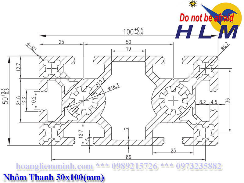 Nhôm định hình 50x100