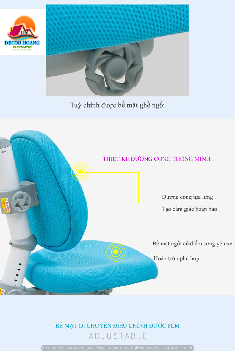 Đường cong thông minh của ghế chống gù chống cận chobes DRY_502