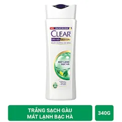 Dầu Gội Clear mát lạnh bạc hà 340g