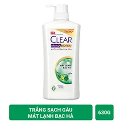 Dầu Gội Clear mát lạnh bạc hà 630g