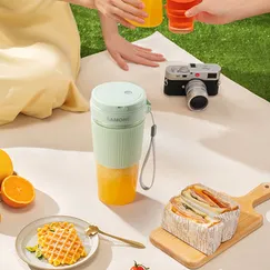 Máy xay sinh tố mini cầm tay SW-Y9 Pink 40W 6 lưỡi dao 1200mAh