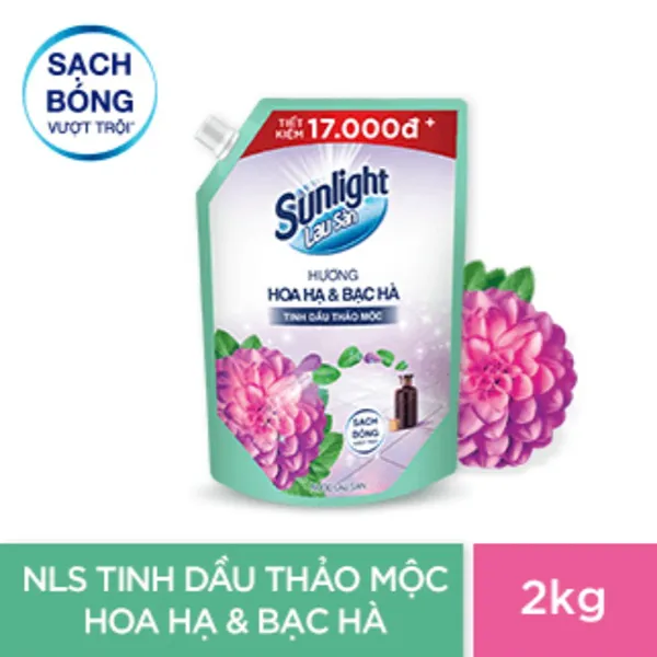 Nước lau sàn Sunlight tinh dầu thảo mộc hoa hạ bạc hà túi 2kg