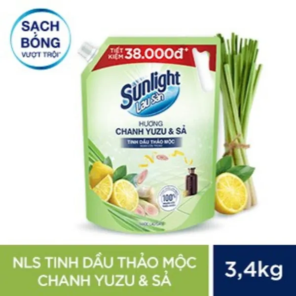 Nước lau sàn Sunlight hương sả chanh túi 3.4kg