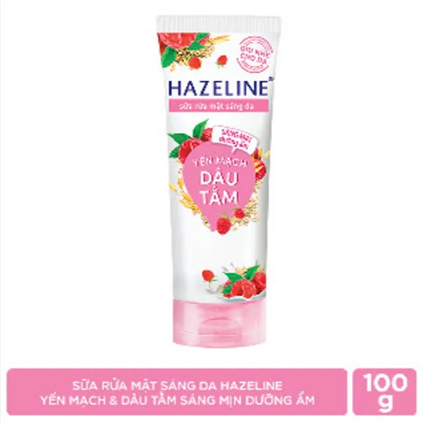 Sữa rửa mặt Hazeline yến mạch và dâu tằm tuýp 100g