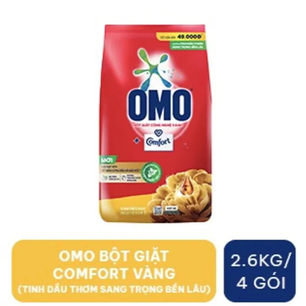 Bột giặt Omo comfort tinh dầu thơm nồng nàn 2.6kg