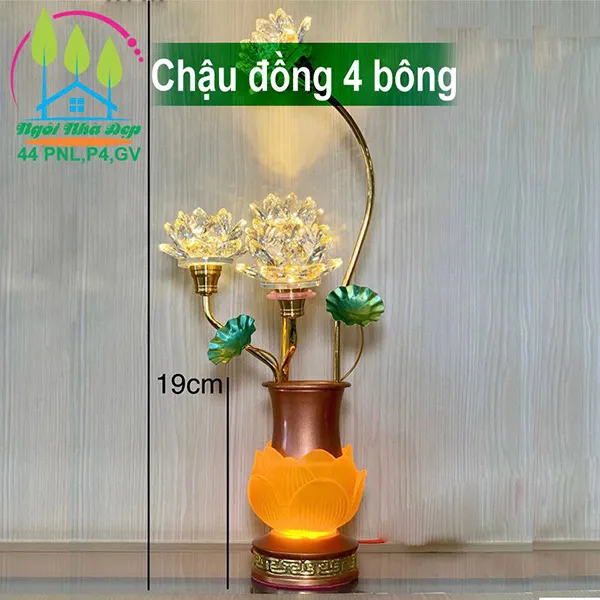 Chậu đồng 4 bông