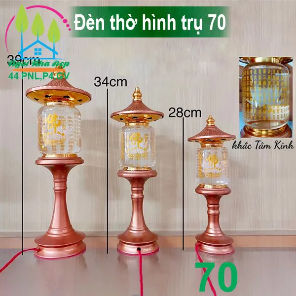 Đèn thờ hình trụ 70
