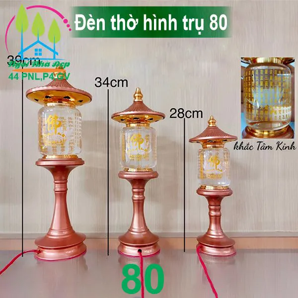 Đèn thờ hình trụ 80