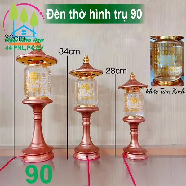 Đèn thờ hình trụ 90