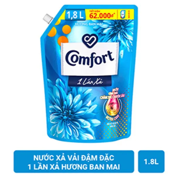 Nước xả Comfort đậm đặc 1 lần xả hương ban mai 1.8l