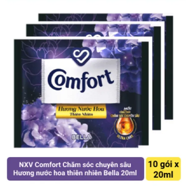 Nước xả Comfort hương nước hoa thiên nhiên Bella 10x20ml