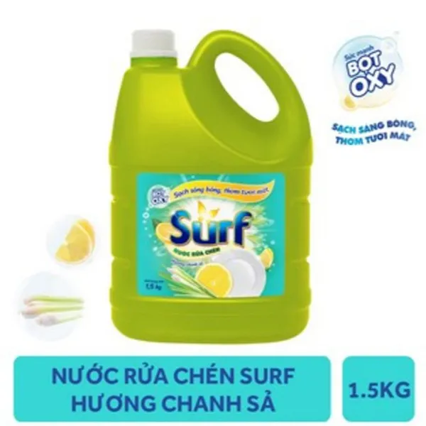 Nước rửa chén Surf hương Chanh Sả can 1.5kg