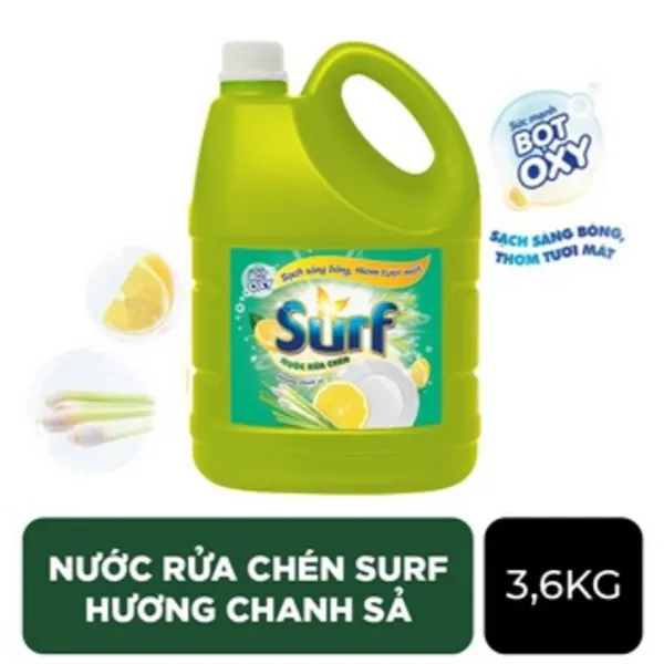 Nước rửa chén Surf hương Chanh Sả can 3.6kg