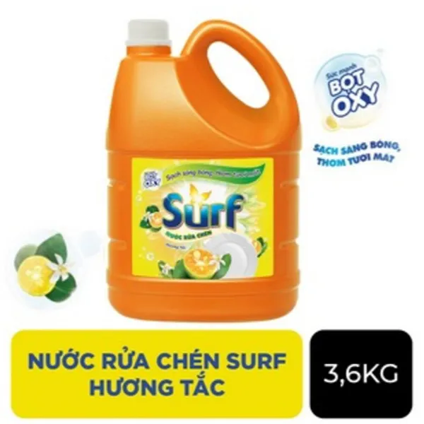 Nước rửa chén Surf hương Tắc can 3.6kg