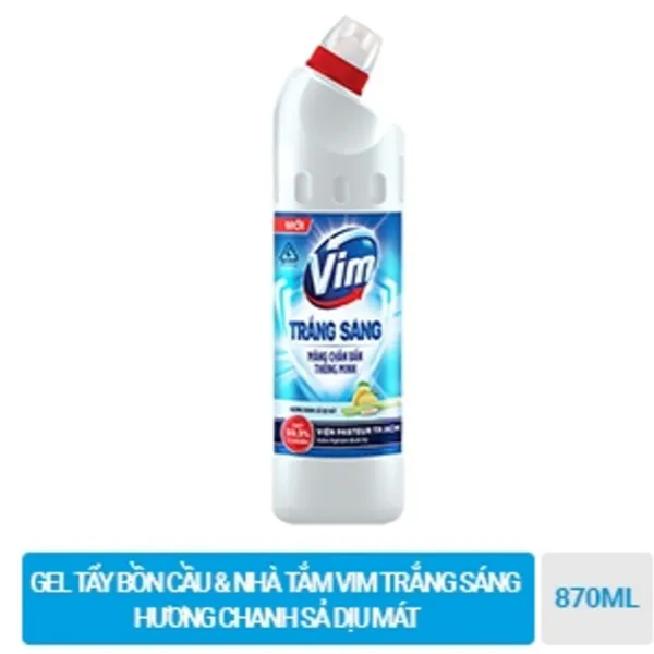 Nước tẩy rửa Vim trắng sáng hương chanh sả 870ml