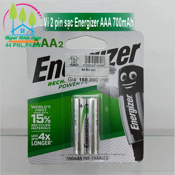 Vỉ 2 pin sạc Energizer AAA 700mAh