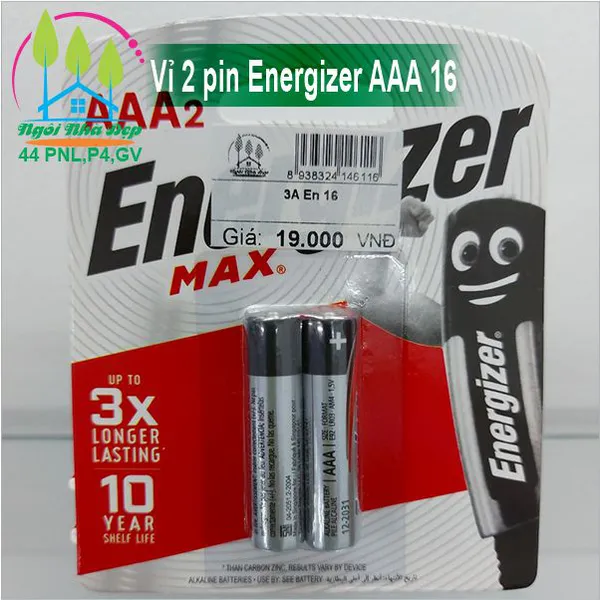 Vỉ 2 pin Energizer AAA 16
