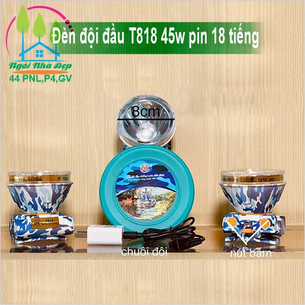 Đèn đội đầu T818 45w pin 18 tiếng