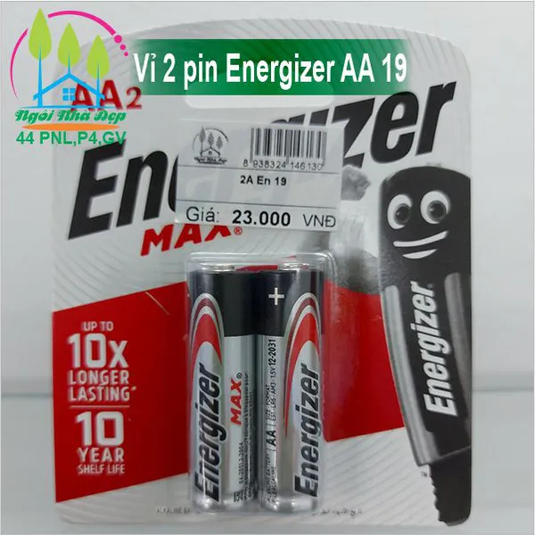 Vỉ 2 pin Energizer AA 19
