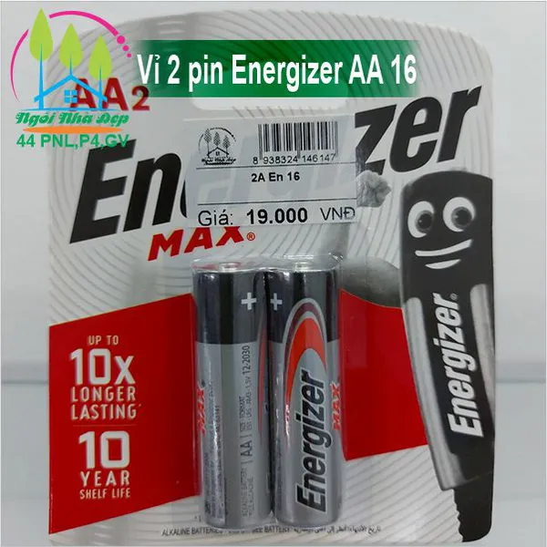Vỉ 2 pin Energizer AA 16