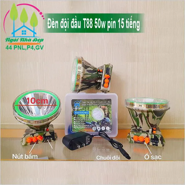 Đèn đội đầu T88 50w pin 15 tiếng
