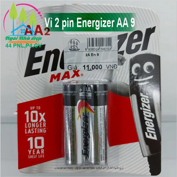Vỉ 2 pin Energizer AA 9