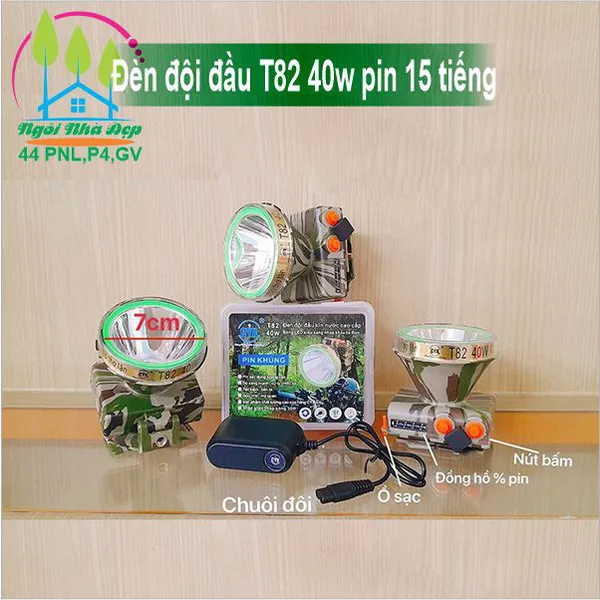 Đèn đội đầu T82 40w pin 15 tiếng