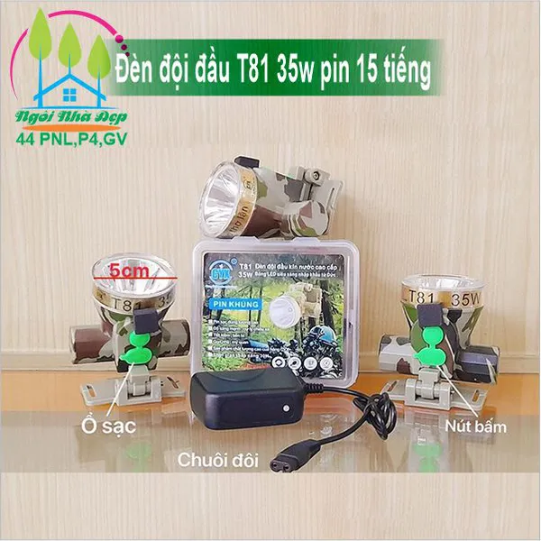 Đèn đội đầu T81 35w pin 15 tiếng
