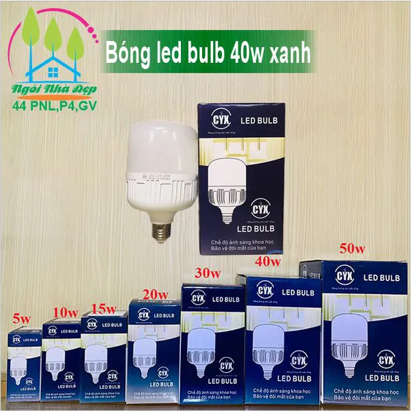Bóng led bulb 40w xanh
