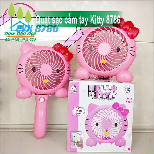 Quạt sạc cầm tay Kitty 8786
