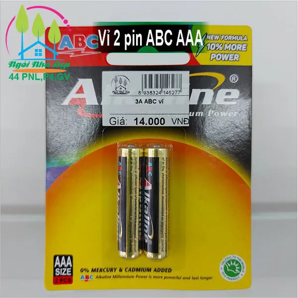 Vỉ 2 pin ABC AAA