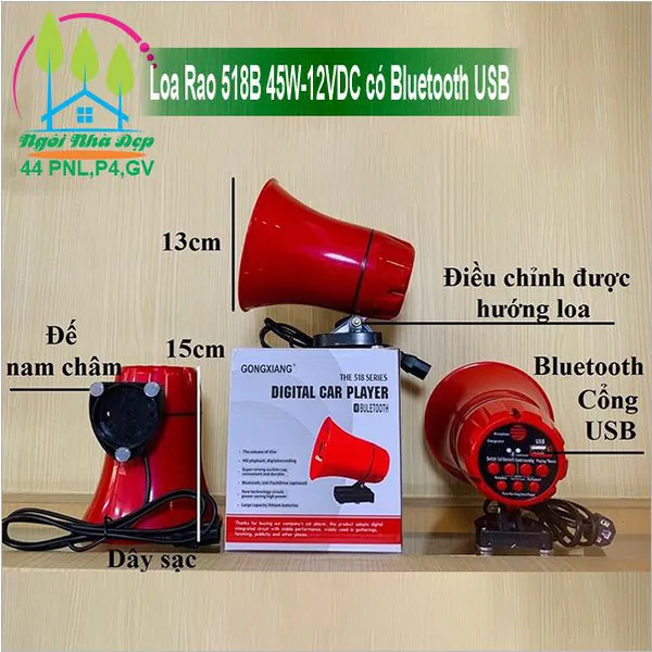 Loa Rao 518B 45W-12VDC có Bluetooth USB