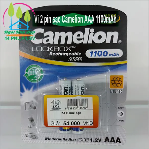 Vỉ 2 pin sạc Camelion AAA 1100mAh