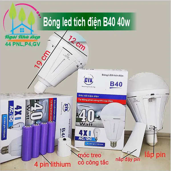 Bóng led tích điện B40 40w