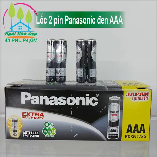Lốc 2 pin Panasonic đen AAA