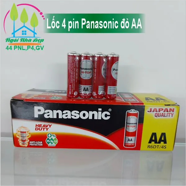 Lốc 4 pin Panasonic đỏ AA