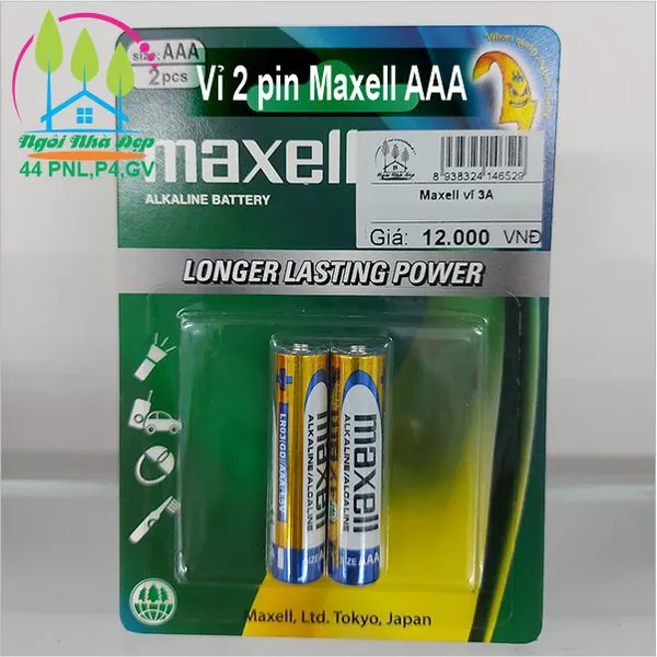 Vỉ 2 pin Maxell AAA