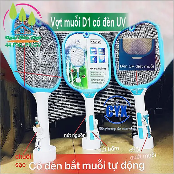 Vợt muỗi D1 có đèn UV