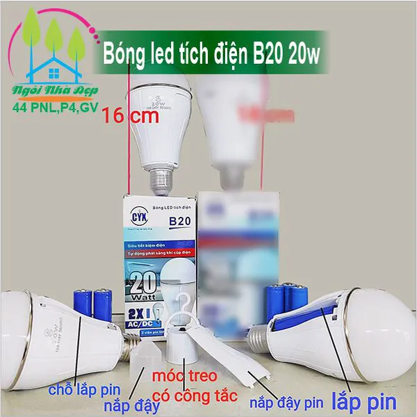 Bóng led tích điện B20 20w