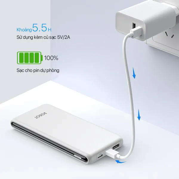 Pin sạc dự phòng RT180 White 10000mAh 10.5W