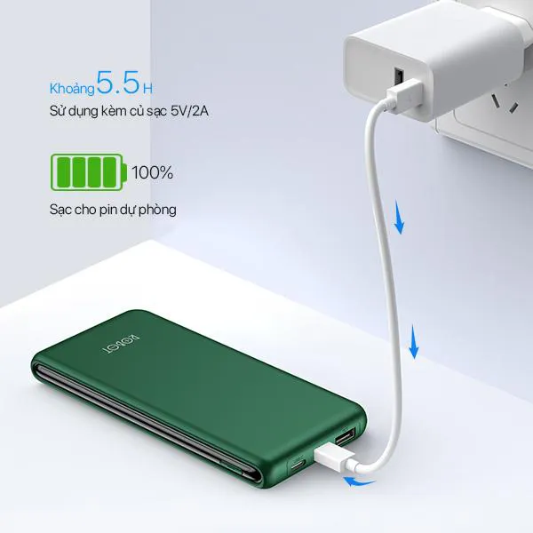 Pin sạc dự phòng RT180 Green 10000mAh 10.5W