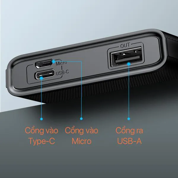 Pin sạc dự phòng RT190 Black LED 10000mAh