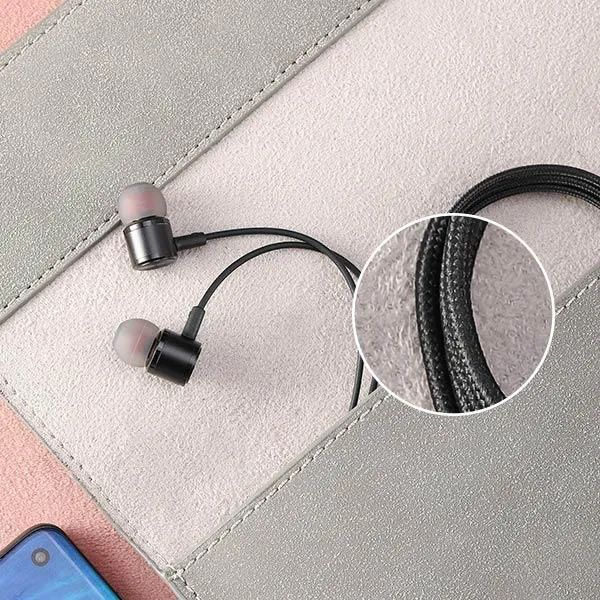 Tai Nghe Nhét Tai Dây Dù Vỏ Kim Loại Q11s Black
