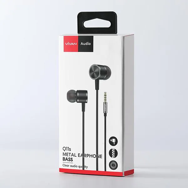 Tai Nghe Nhét Tai Dây Dù Vỏ Kim Loại Q11s Black