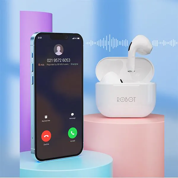 Tai nghe Bluetooth thiết kế Semi In-Ear Airbuds T50 White
