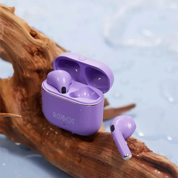 Tai nghe Bluetooth thiết kế Semi-in-ear ROBOT Airbuds T50S Tím