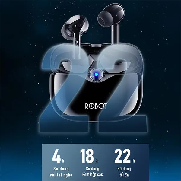 Tai nghe Bluetooth thiết kế Semi In-Ear Airbuds T30 Black
