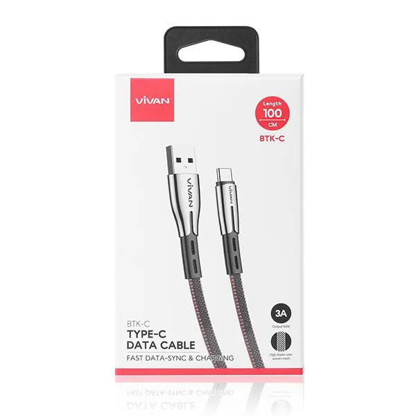 Cáp Sạc Type-C BTK-C Black Brown 3A 1m
