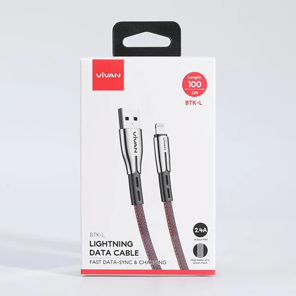 Cáp Sạc Lightning BTK-L Red Brown 2.4A 1m