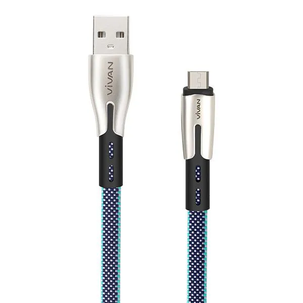 Cáp Sạc Micro USB BTK-M Blue White 2.4A 1m